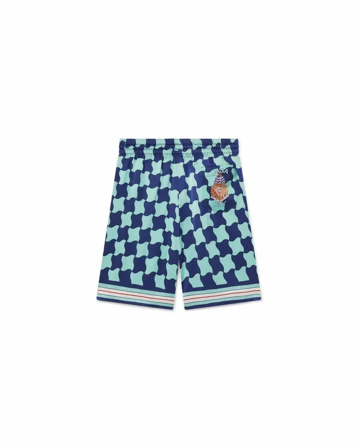 Trousers and Shorts Men Casablanca Paris Pool Tile Silk Shorts Trousers and Shorts Men Casablanca Paris Pool Tile Silk Shorts