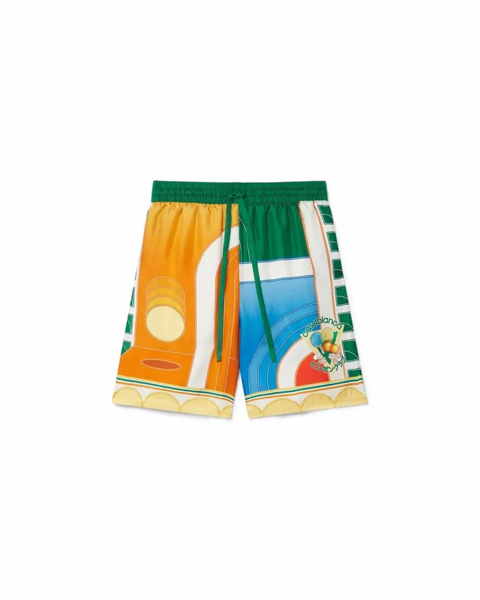Trousers and Shorts Men Casablanca Paris Reve De Tennis Silk Shorts
