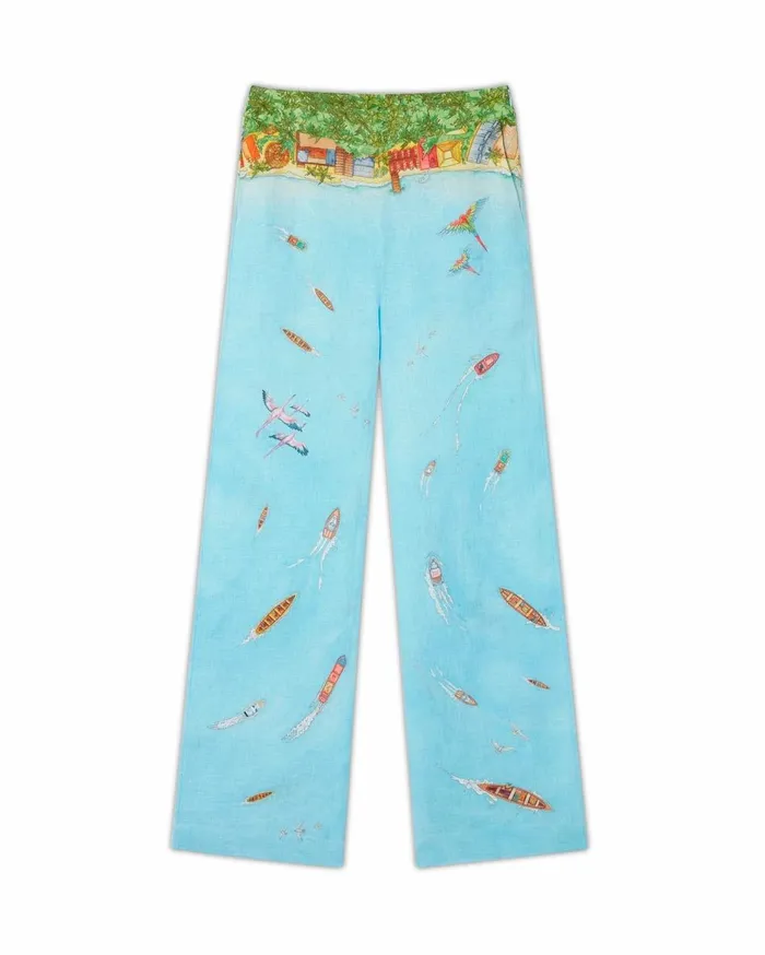 Trousers and Shorts Women Casablanca Paris Maison Sur Piloti Straight Leg Trousers