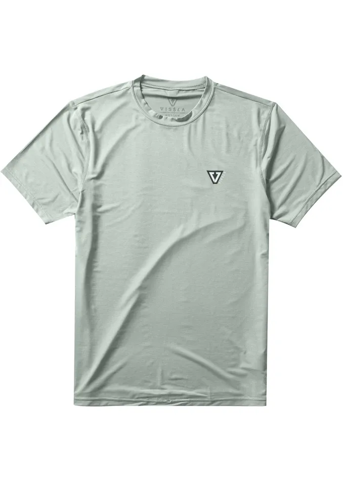 Twisted Eco Short Sleeve Lycra Rash Guard Sea Green Heather Men Wetsuit Tops and Lycra Vissla Twisted Eco Short Sleeve Lycra Rash Guard Sea Green Heather Men Wetsuit Tops and Lycra Vissla