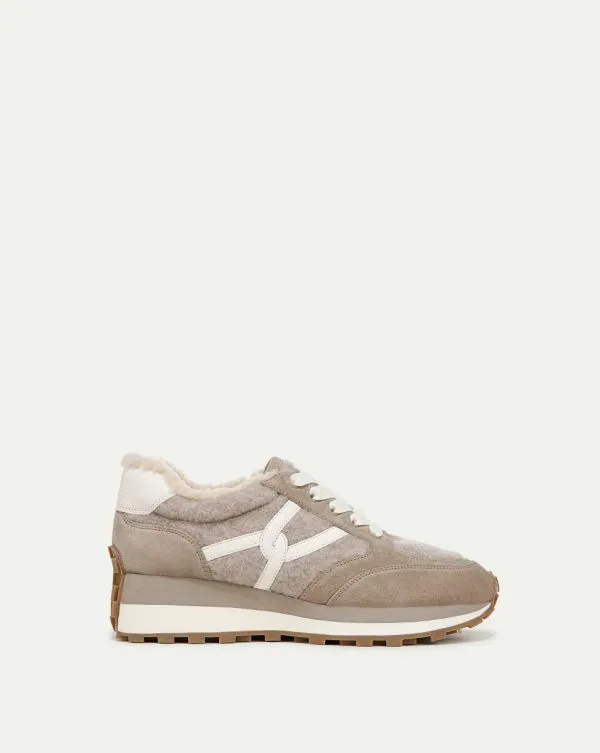 Valentina Shearling Sneaker Grey Women Veronica Beard Shoes
