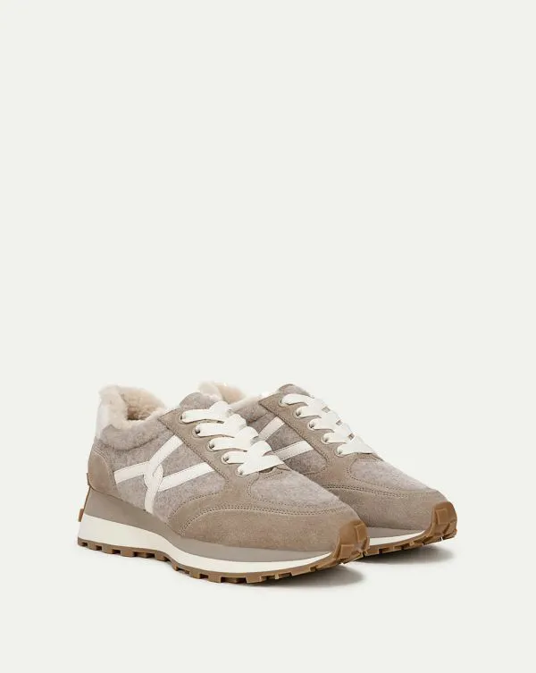Valentina Shearling Sneaker Grey Women Veronica Beard Shoes Valentina Shearling Sneaker Grey Women Veronica Beard Shoes