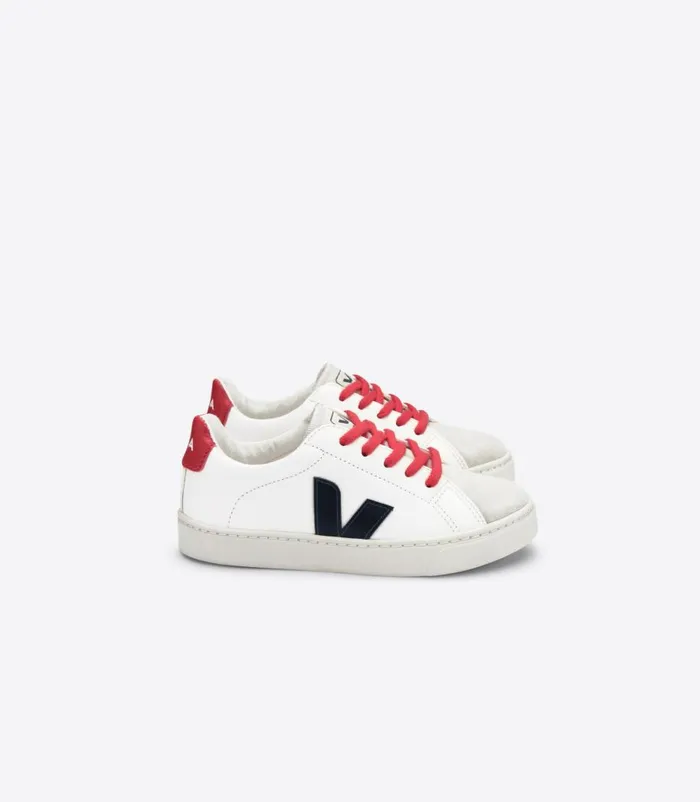 VEJA ESPLAR LACES CHROMEFREE LEATHER WHITE NAUTICO PEKIN Kids Esplar