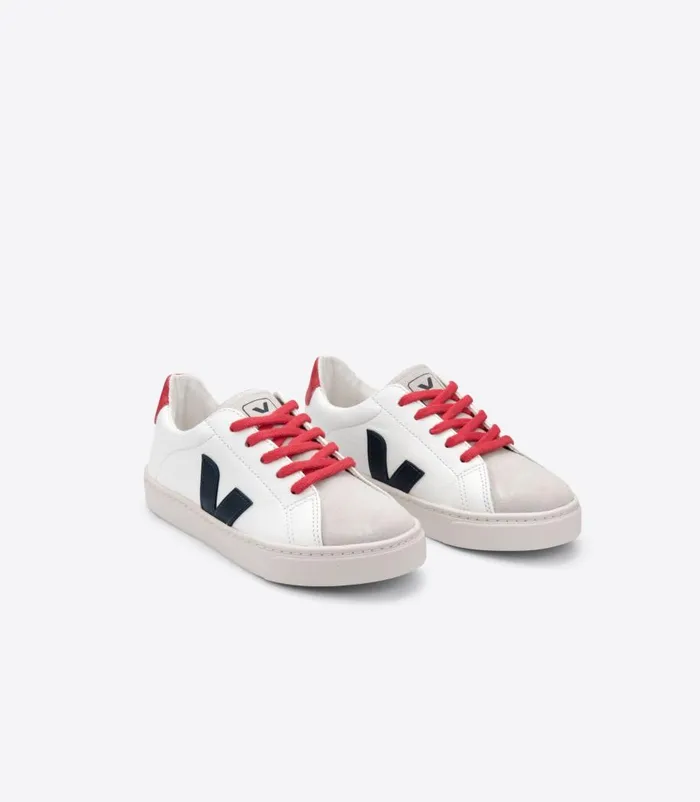 VEJA ESPLAR LACES CHROMEFREE LEATHER WHITE NAUTICO PEKIN Kids Esplar