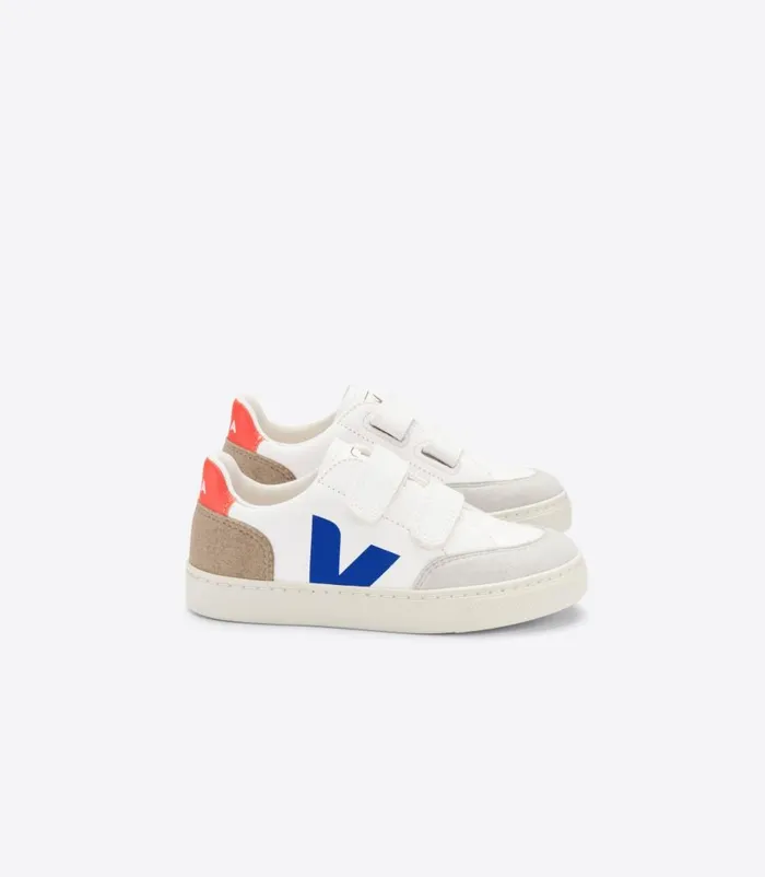 VEJA V12 CHROMEFREE LEATHER WHITE MULTICO MIEL Kids V12