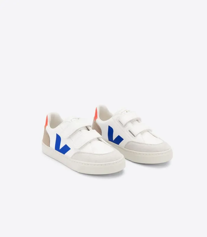 VEJA V12 CHROMEFREE LEATHER WHITE MULTICO MIEL Kids V12