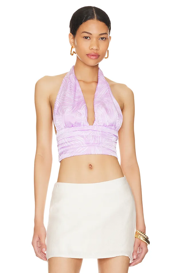 Venice Top Lilac Palm Floral Women Lovers and Friends Tops