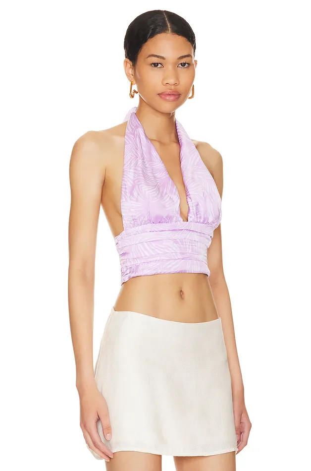 Venice Top Lilac Palm Floral Women Lovers and Friends Tops Venice Top Lilac Palm Floral Women Lovers and Friends Tops