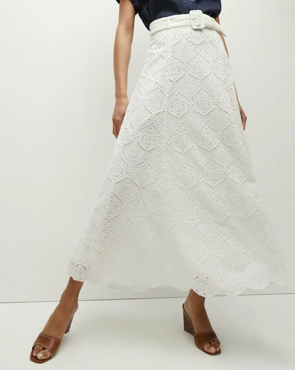Vintry Eyelet Skirt White Women Veronica Beard Skirts and Shorts Vintry Eyelet Skirt White Women Veronica Beard Skirts and Shorts