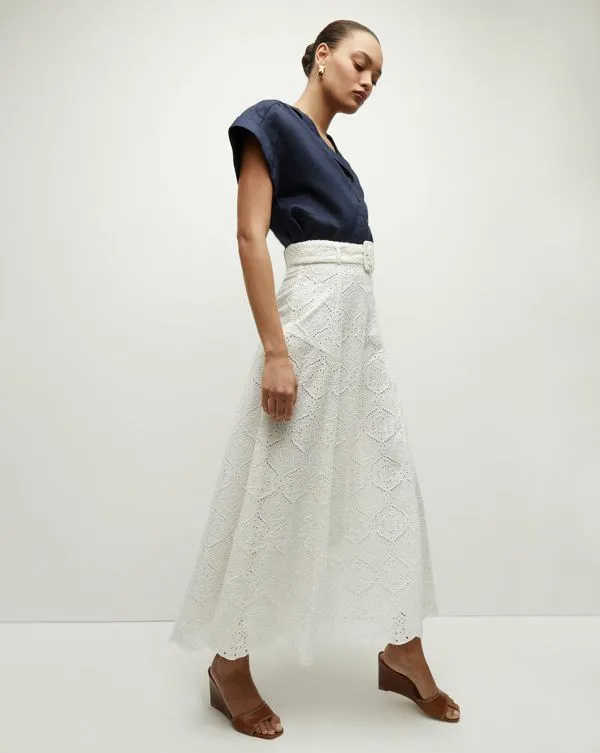 Vintry Eyelet Skirt White Women Veronica Beard Skirts and Shorts Vintry Eyelet Skirt White Women Veronica Beard Skirts and Shorts