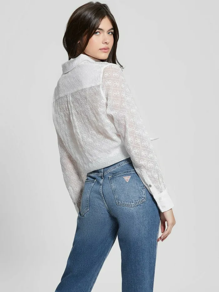 Viola Quattro G Shirt Pure White Tops GUESS Women Viola Quattro G Shirt Pure White Tops GUESS Women