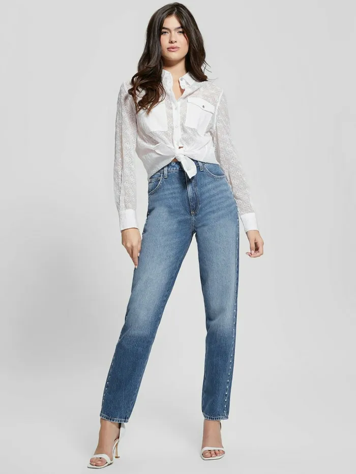 Viola Quattro G Shirt Pure White Tops GUESS Women Viola Quattro G Shirt Pure White Tops GUESS Women