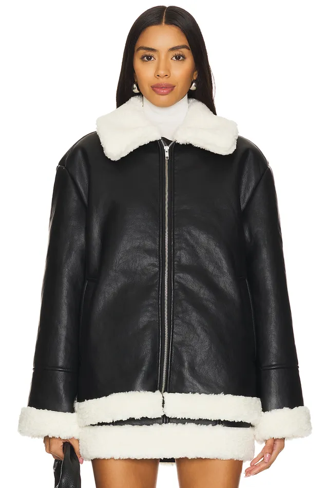 Violetta Faux Leather Jacket Black Women Lovers and Friends Leather Violetta Faux Leather Jacket Black Women Lovers and Friends Leather