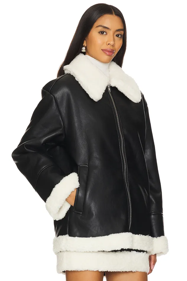 Violetta Faux Leather Jacket Black Women Lovers and Friends Leather Violetta Faux Leather Jacket Black Women Lovers and Friends Leather