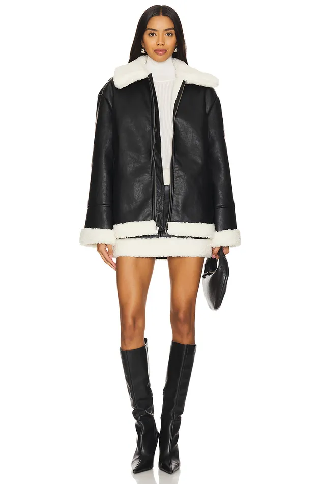 Violetta Faux Leather Jacket Black Women Lovers and Friends Leather Violetta Faux Leather Jacket Black Women Lovers and Friends Leather