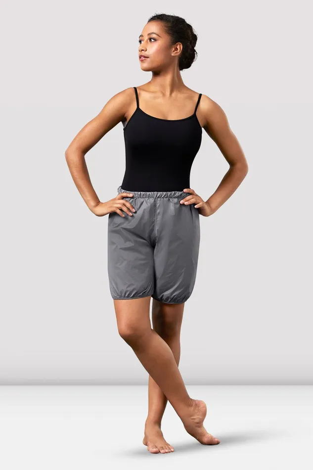 Warmups Bloch Adult Ladies Ripstop Shorts Steel