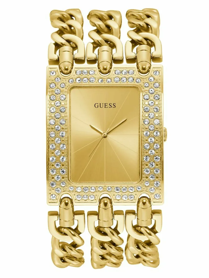 Watches GoldTone Chain Analog Watch SilverGold 8211 GUESS Women