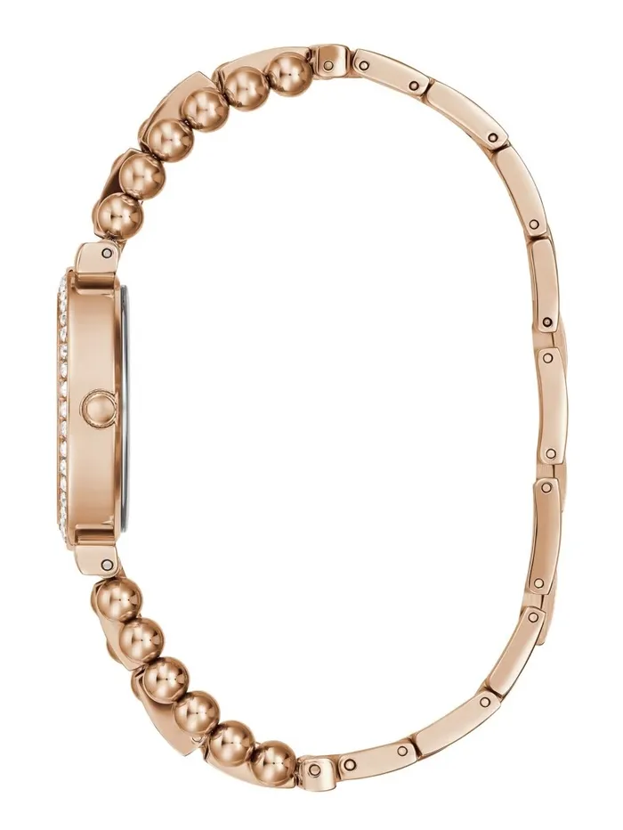 Watches GUESS Women Rose GoldTone and Rhinestone Analog Watch Rose Gold Watches GUESS Women Rose GoldTone and Rhinestone Analog Watch Rose Gold