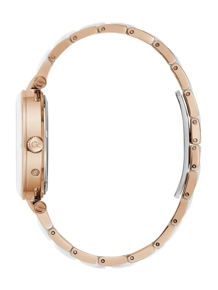 Watches Rose GoldTone and White Ceramic Multifunction Watch Rose Gold 8211 GUESS Women Watches Rose GoldTone and White Ceramic Multifunction Watch Rose Gold 8211 GUESS Women