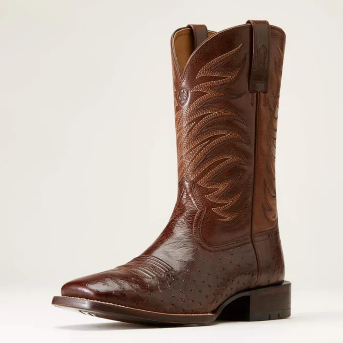 Western Boots Men Ariat Badlands Cowboy Boot Dark Tabac Smooth Quill Ostric