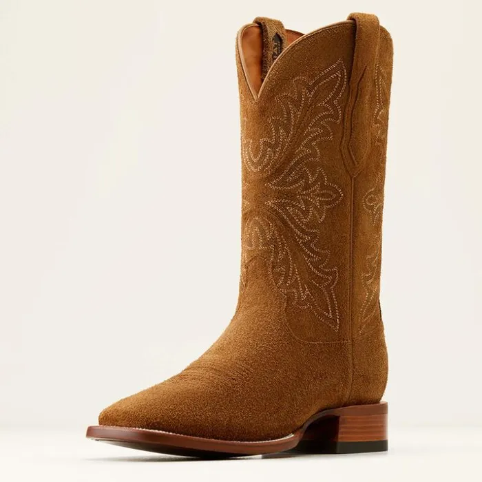 Western Boots Men Ariat Bench Made Bassett Western Boot Oiled Tan Roughout