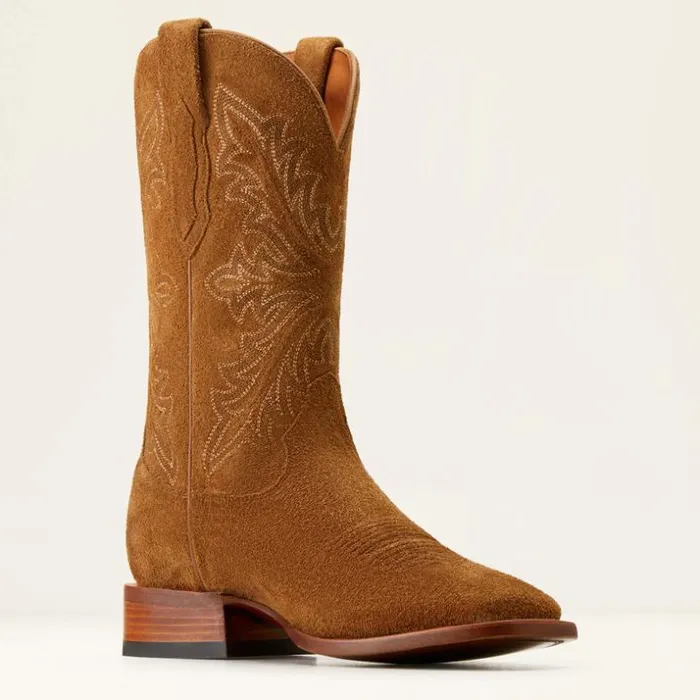 Western Boots Men Ariat Bench Made Bassett Western Boot Oiled Tan Roughout Western Boots Men Ariat Bench Made Bassett Western Boot Oiled Tan Roughout