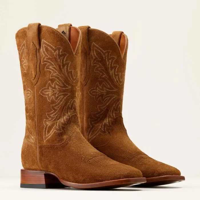 Western Boots Men Ariat Bench Made Bassett Western Boot Oiled Tan Roughout Western Boots Men Ariat Bench Made Bassett Western Boot Oiled Tan Roughout