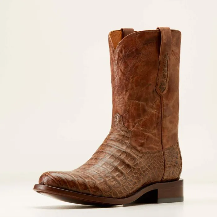 Western Boots Men Ariat Bench Made Clanton Western Boot Natural Caiman Belly