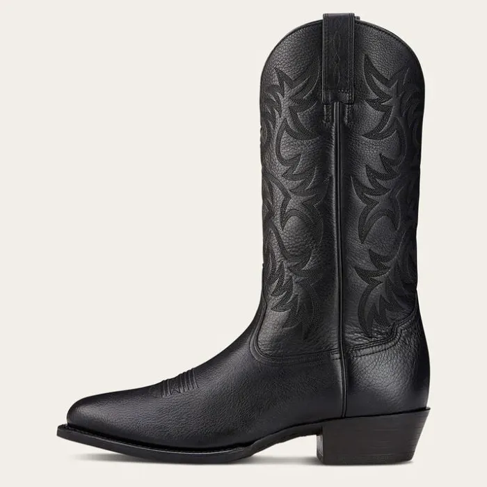 Western Boots Men Ariat Heritage R Toe Western Boot Black Deertan Western Boots Men Ariat Heritage R Toe Western Boot Black Deertan