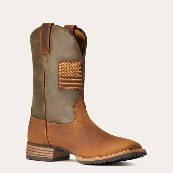 Western Boots Men Ariat Hybrid Patriot Country Western Boot Casper Brown