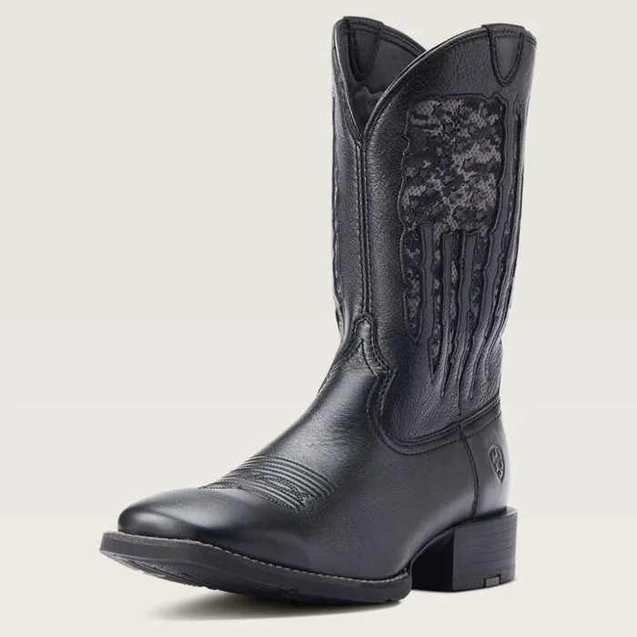 Western Boots Men Ariat Sport My Country VentTEK Western Boot Black Deertan