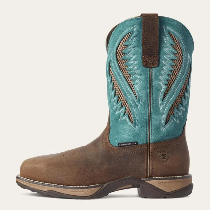 Western Boots Women Ariat Anthem VentTEK Composite Toe Work Boot Royal Chocolate