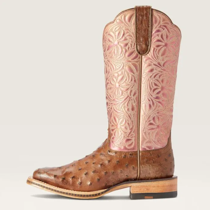 Western Boots Women Ariat Donatella Western Boot Distressed Chocolate Full Quil