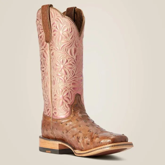 Western Boots Women Ariat Donatella Western Boot Distressed Chocolate Full Quil