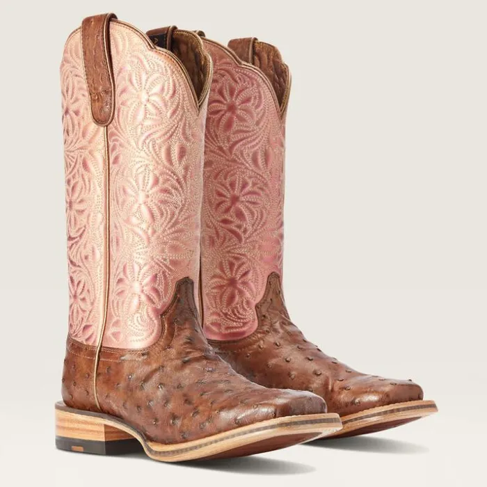 Western Boots Women Ariat Donatella Western Boot Distressed Chocolate Full Quil