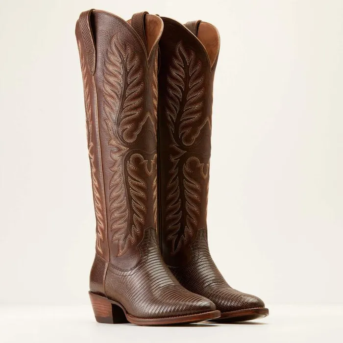 Western Boots Women Ariat Sterling Margot StretchFit Western Boot Gilded Ring Lizardvelvet Chocolate Western Boots Women Ariat Sterling Margot StretchFit Western Boot Gilded Ring Lizardvelvet Chocolate