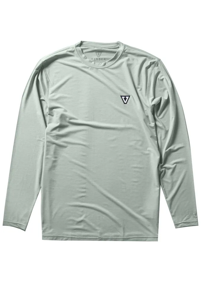 Wetsuit Tops and Lycra Vissla Men Twisted Eco Long Sleeve Lycra Rash Guard Sea Green Heather Wetsuit Tops and Lycra Vissla Men Twisted Eco Long Sleeve Lycra Rash Guard Sea Green Heather