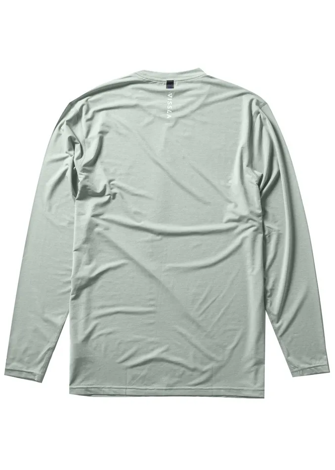 Wetsuit Tops and Lycra Vissla Men Twisted Eco Long Sleeve Lycra Rash Guard Sea Green Heather Wetsuit Tops and Lycra Vissla Men Twisted Eco Long Sleeve Lycra Rash Guard Sea Green Heather