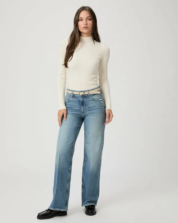 Wide Leg Women PAIGE Sasha 32 Inch Wide Leg Jean 8211 Storybook Distressed
