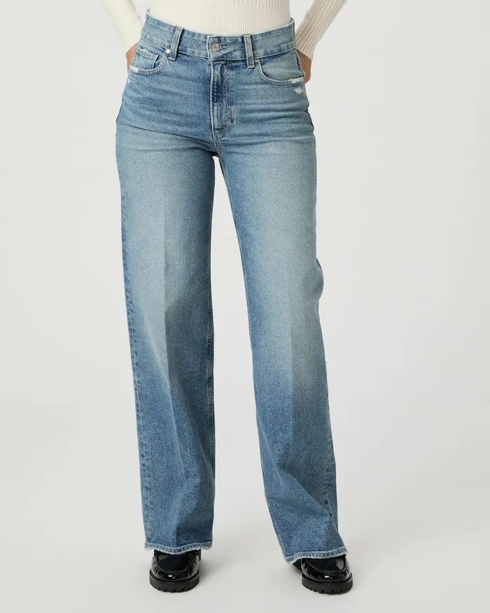 Wide Leg Women PAIGE Sasha 32 Inch Wide Leg Jean 8211 Storybook Distressed