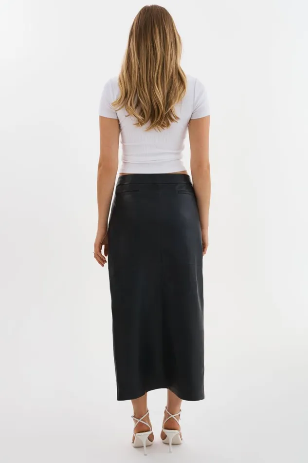 Women ABIA Low Waist Leather Maxi Skirt Black LAMARQUE Skirts Women ABIA Low Waist Leather Maxi Skirt Black LAMARQUE Skirts