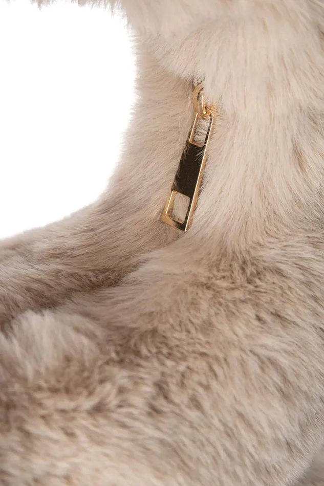 Women ALIX Mini Faux Fur Hobo Bag Oat LAMARQUE Bags