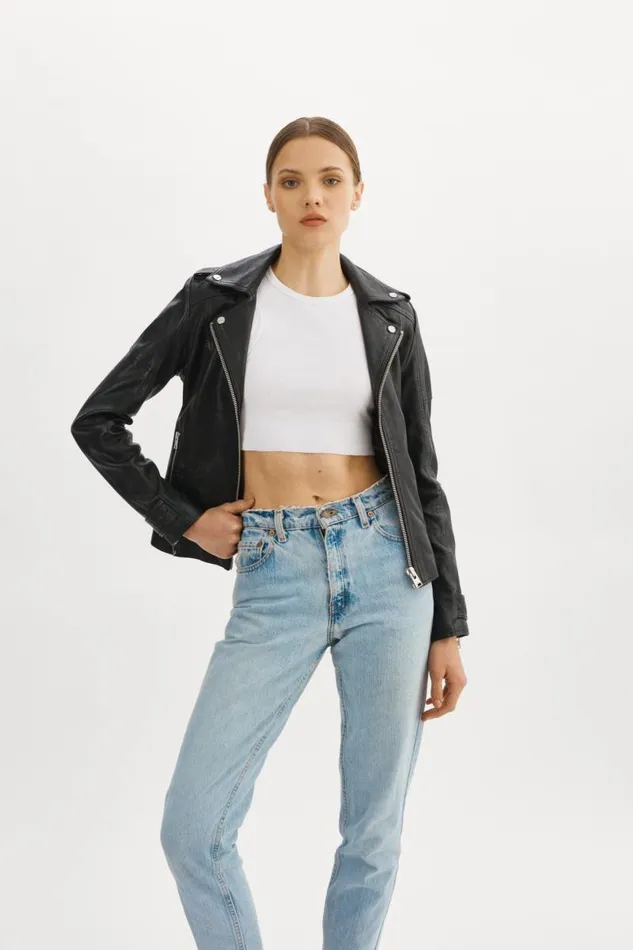 Women ANNA Leather Biker Jacket Black LAMARQUE Leather Jackets Women ANNA Leather Biker Jacket Black LAMARQUE Leather Jackets
