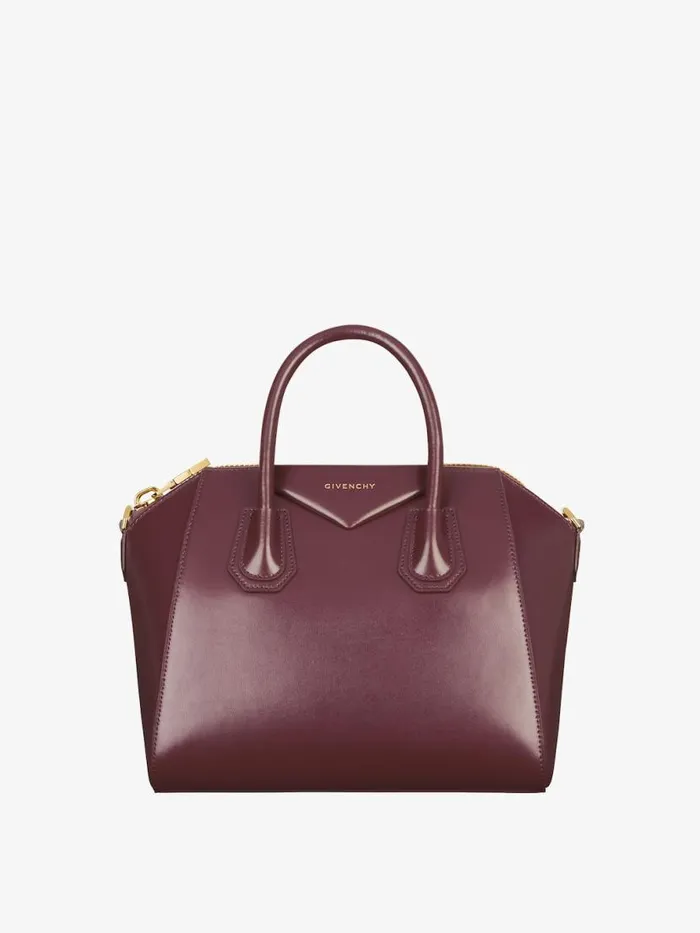 Women Antigona Givenchy Small Antigona Bag In Box Leather Oxblood Red