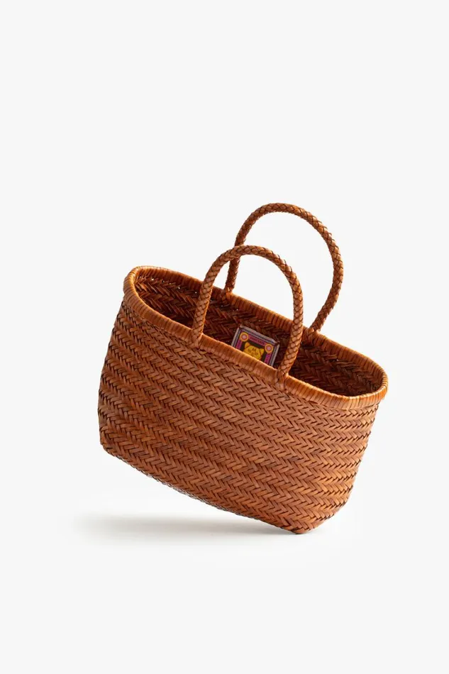 Women Bags Mother Denim Goa Medium Leather Tote Brown
