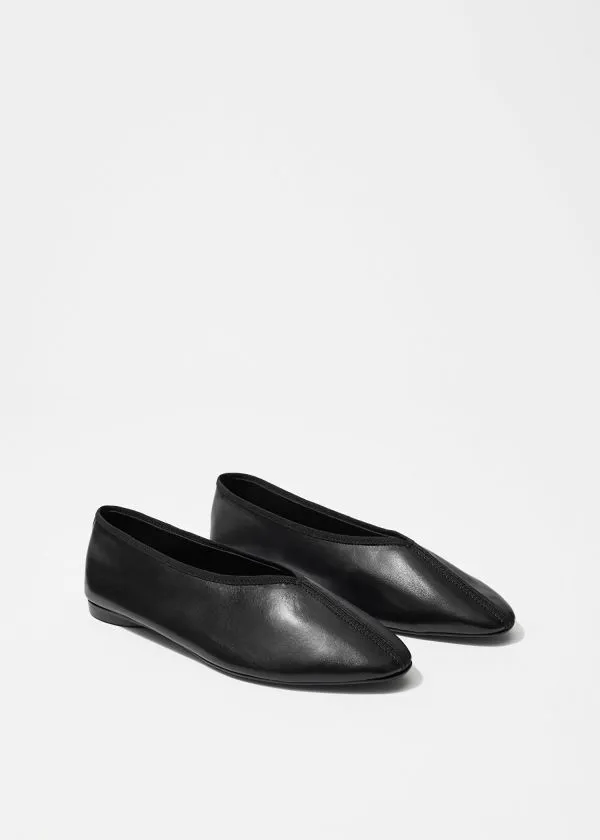 Women Ballerinas and Other Stories AlmondToe Ballerina Flats Black Women Ballerinas and Other Stories AlmondToe Ballerina Flats Black