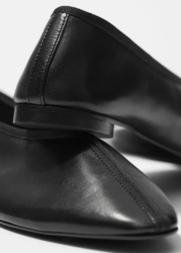 Women Ballerinas and Other Stories AlmondToe Ballerina Flats Black Women Ballerinas and Other Stories AlmondToe Ballerina Flats Black