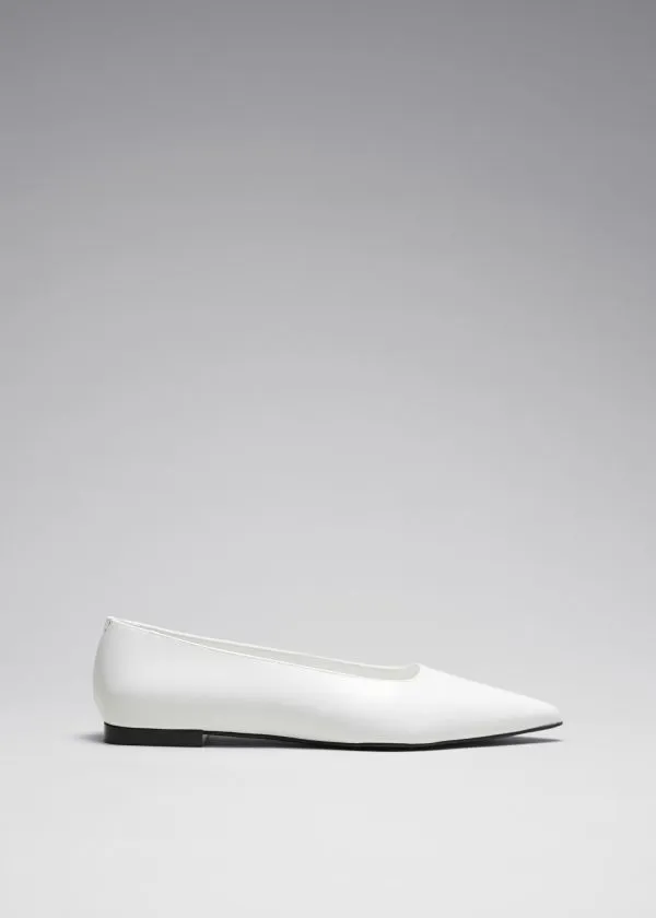 Women Ballerinas and Other Stories PointToe Ballet Flats White