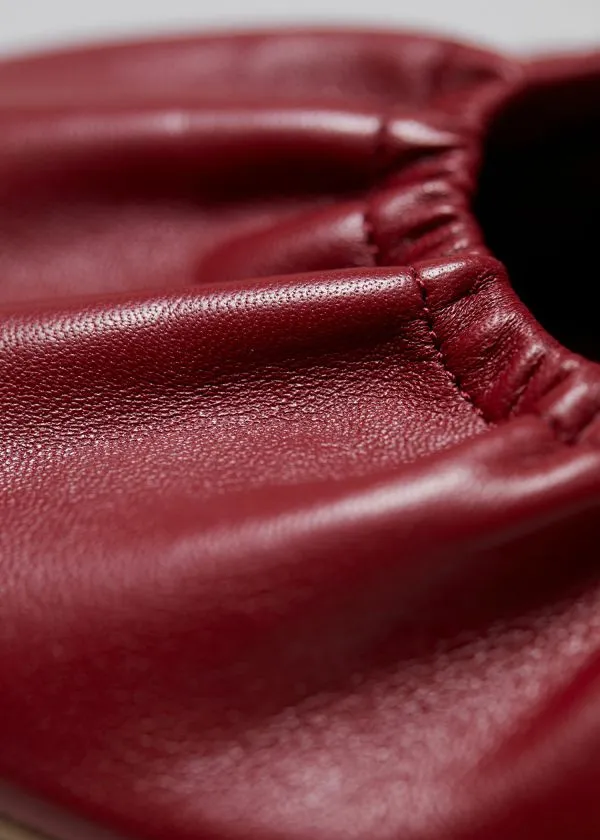 Women Ballerinas and Other Stories Ruched Leather Ballet Flats Burgundy Women Ballerinas and Other Stories Ruched Leather Ballet Flats Burgundy