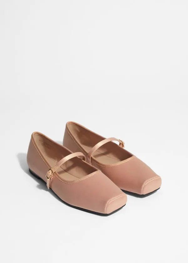 Women Ballerinas and Other Stories SquareToe Ballet Flats Dusty Pink Women Ballerinas and Other Stories SquareToe Ballet Flats Dusty Pink